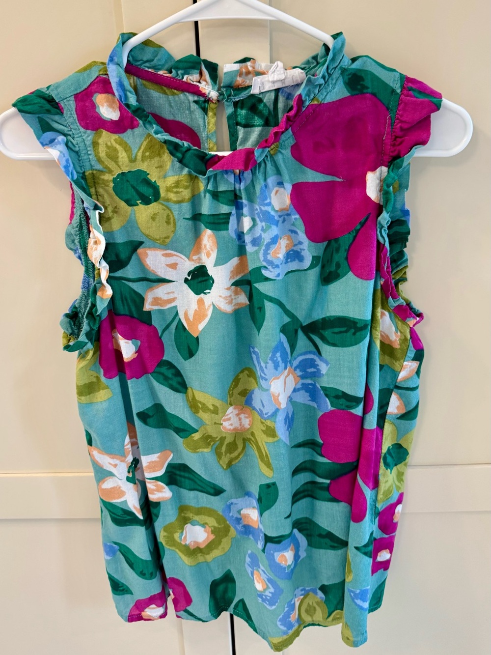 THML Multicolor Floral Tank in Teal, Pink and Orange